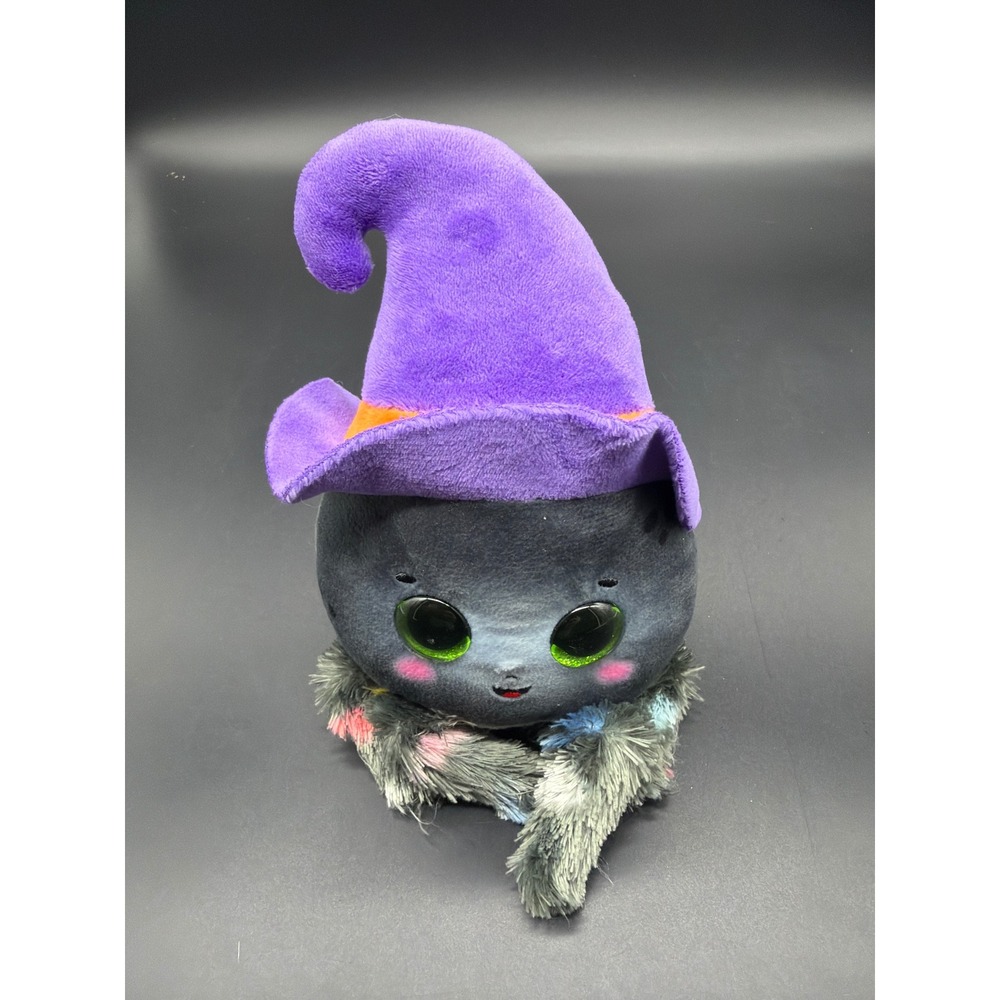 Ty Beanie Boos Halloween Hairy the Spider Witch Hat and White Cat Plush Set - Picture 2 of 13